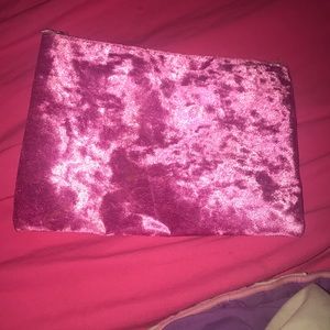 A pink makeup bag